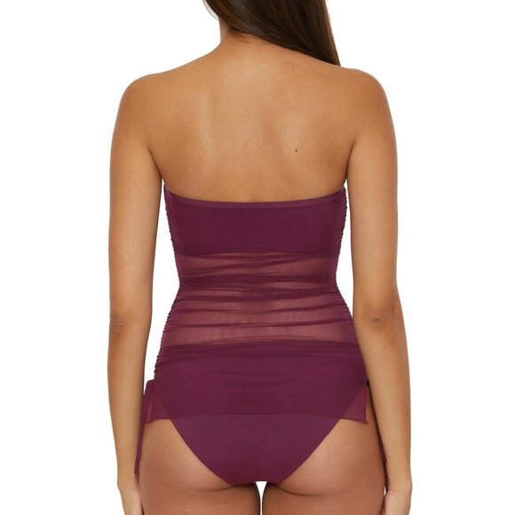 NWT Becca by Rebecca Virtue Muse Bandeau Tankini in Aubergine Size Large - Picture 7 of 11